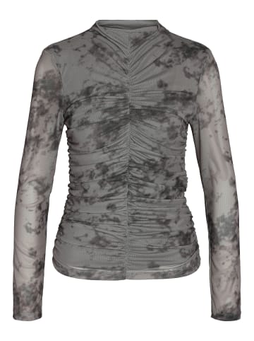 Noisy may Top Langarm Stretch Allover-Print Rundhals in Grau