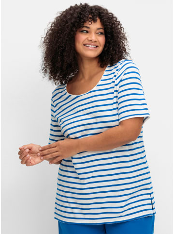 sheego Rundhalsshirt in ecru-gestreift