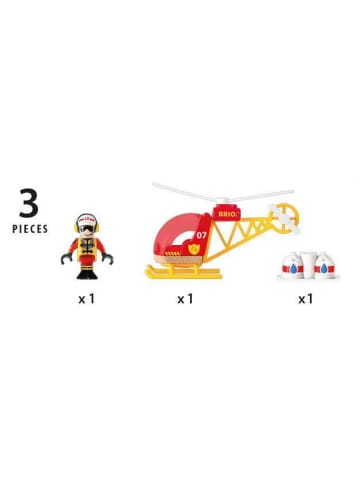 Brio Aktionsspiel BRIO World - Feuerwehr-Hubschrauber Ab 3 Jahre in bunt