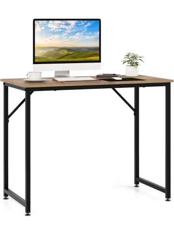 COSTWAY Schreibtisch 100x50x77cm in Hellbraun