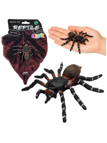 LEAN TOYS Spinnen-Tarantel-Figur aus Gummi, dehnbar, realistisch, schwarz, 10 cm