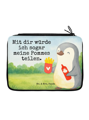 Mr. & Mrs. Panda Mäppchen Pinguin Pommes Design mit Spruch in Weiß