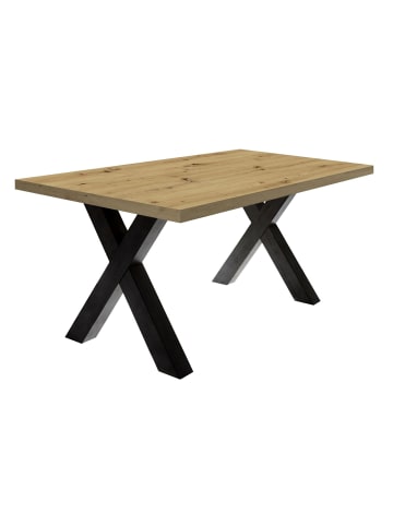 58 aufm Kessel ESSZIMMERTISCH Eike 8 140 x 90 x 75 Esstisch Schwarzstahl/Asteiche