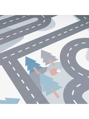 KADIMA DESIGN Kinderteppich waschmaschinenwaschbar Wald‑Straßen Kinderzimmer in Creme