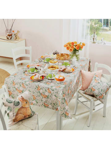 Erwin Müller Baumwollmischung Tischdecke in beige-grün