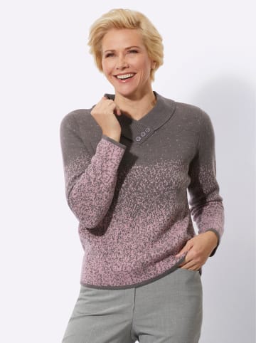 WITT WEIDEN Langarm-Pullover in anthrazit-mauve-gemustert