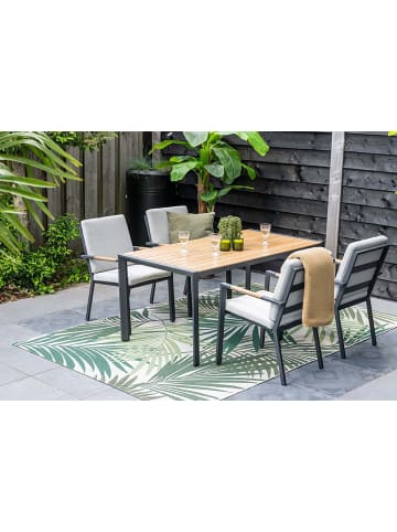 GMD Living Elegante Garten Ess-Sitzgruppe aus Aluminium in Carbon-Black FELINI 