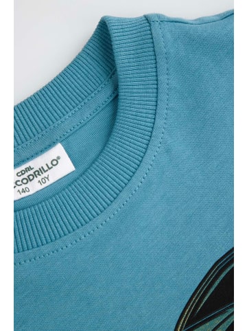Coccodrillo Baumwoll-T-Shirt mit kurzen Ärmeln in blau
