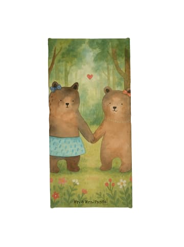 Mr. & Mrs. Panda Badehandtuch Bär Freundin Design ohne Spruch in Weiß