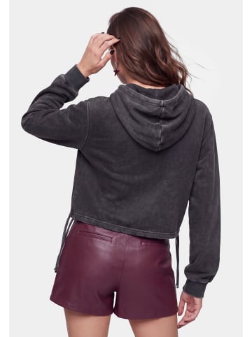 myMo ROCKS Women Hoodie in Light Grey Stone Wash