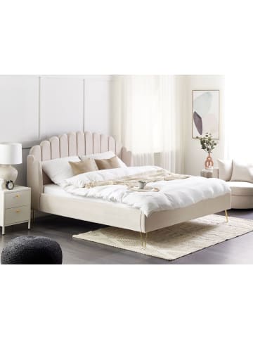Beliani 2-tlg Doppelbett AMBILLOU in Beige/Gold