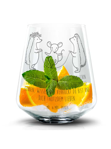 Mr. & Mrs. Panda Blümchentailglas Igel Seilhüpfen mit Spruch in Transparent
