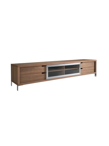 Angel Cerdá TV-Schrank 3044 in Walnuss / Stahl – (B)238 x (H)53 x (T)51 cm