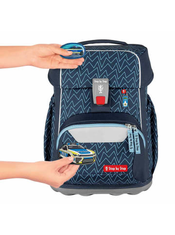 Step by Step Basis - Schulranzen Set 4tlg. (Green Grafics) in Blue Lines