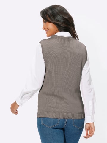WITT WEIDEN Strickweste in taupe-meliert