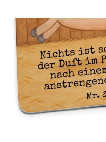 Mr. & Mrs. Panda Tischuntersetzer Pferd Springen Design mit Spruch in Weiß