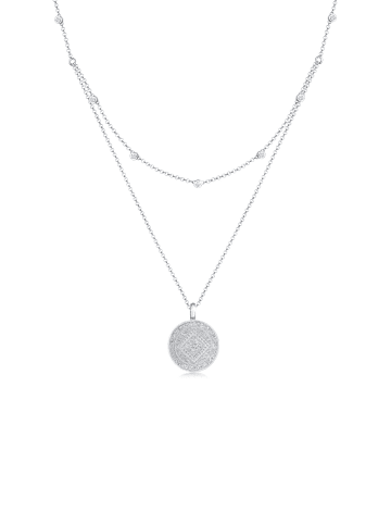 Elli Halskette 925 Sterling Silber Ornament, Plättchen in Silber