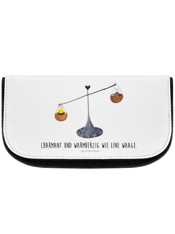 Mr. & Mrs. Panda Schminktasche Sternzeichen Waage mit Spruch in Weiß