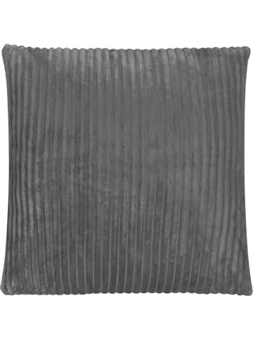 Aspero 4er Set Kissenbezüge aus Flanell 60x60 cm Salta in Dunkelgrau