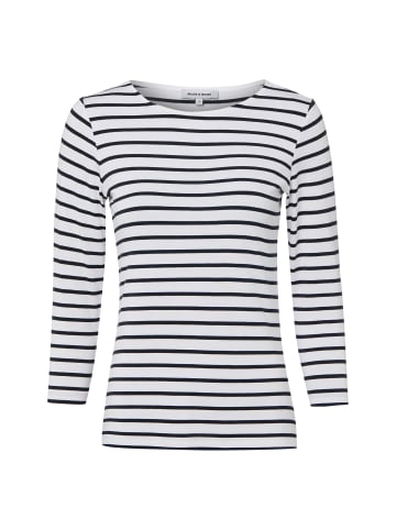 More & More Langarmshirt in weiß schwarz