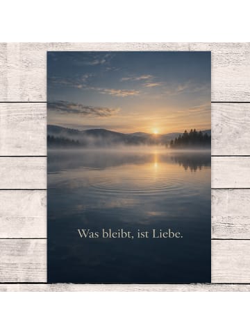 Trauerkarte See besinnlich Design mit Spruch in Weiß