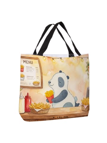 Mr. & Mrs. Panda Tasche Panda beflügelt Pommes Design ohne Spruch in Weiß