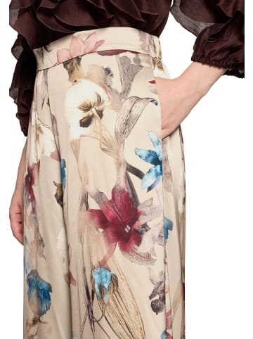 Vera Mont Marlene-Hose mit Blumenprint in Beige/Dark Red