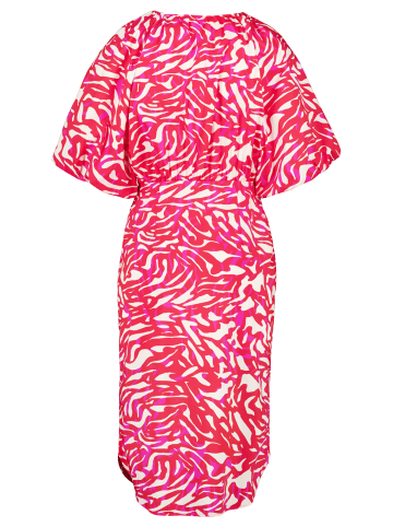 TAIFUN Kleid Langarm kurz in Digital Red gemustert