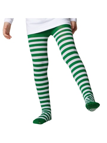 tectake Strapazierfähige Strumpfhose für Kinder, grün/weiß