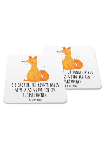 Mr. & Mrs. Panda Gläseruntersetzer Einhorn Wunsch mit Spruch in Weiß