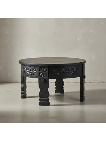 KADIMA DESIGN Design Couchtisch 60x36x60 cm Mango Massivholz Sofatisch Rund