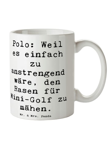 Mr. & Mrs. Panda Kaffeetasse Spruch Polo Spaß mit Spruch in Weiß