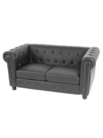 MCW Luxus 2er Sofa Chesterfield Edinburgh, Runde Füße, schwarz