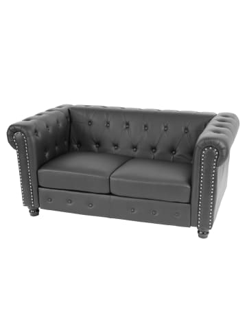 MCW Luxus 2er Sofa Chesterfield Edinburgh, Runde Füße, schwarz