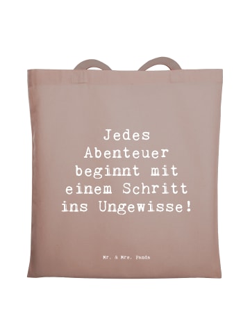 Mr. & Mrs. Panda Tasche Spruch Ungewissheit akzeptieren mit Spruch in Braun Pastell