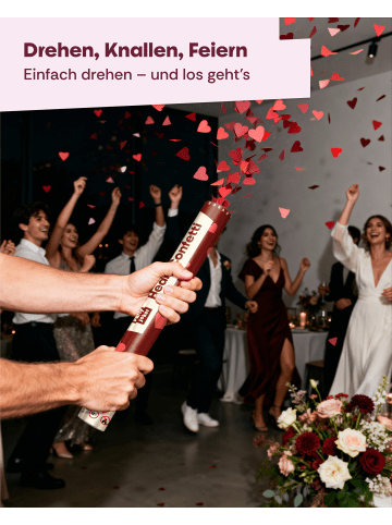 Partyjoker 5er Set XXL Konfettikanonen Herzen Rot – Viel Inhalt