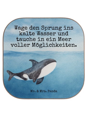 Mr. & Mrs. Panda Untersetzer für Gläser Orca Design mit Spruch in Weiß