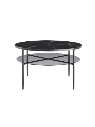 SalesFever Couchtisch rund Ø 81 cm mit 2 Tischplatten und Metallgestell in Schwarz