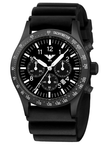KHS Herren-Solaruhr Platoon Chronograph Schwarz