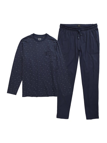 JP1880 Langer Schlafanzug in navy blau