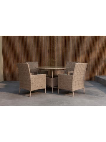 ebuy24 Gartenset Lefkas (7-teilig) Braun 110 x 110 cm