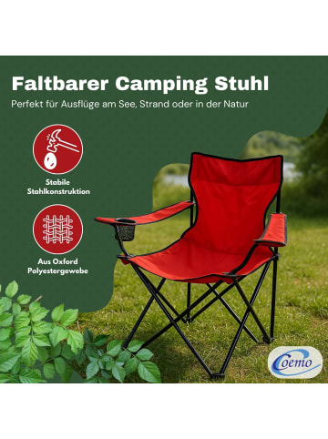 Coemo 4 Stk. Gartenstuhl faltbarer Campingstuhl  in Rot