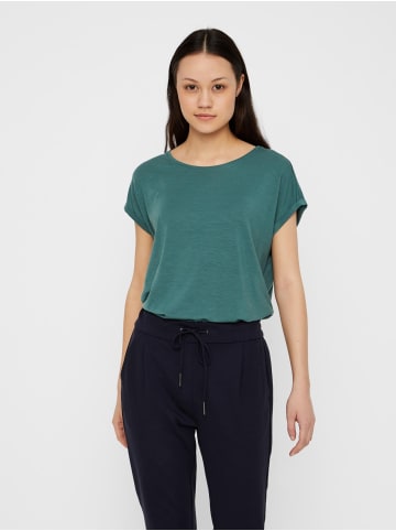 Vero Moda Einfarbiges Rundhals Basic T-Shirt VMAVA in Türkis