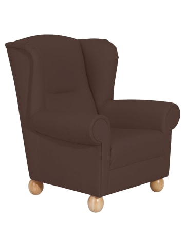 58 aufm Kessel OHRENBACKENSESSEL Kasha Bezug Kunstleder Buche natur / braun