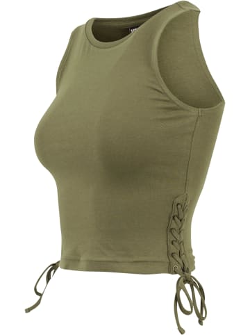 Urban Classics Urban Classics Damen Ladies Lace Up Cropped Top in olive