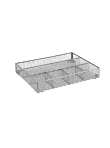 relaxdays Schreibtischorganizer in Silber - (B)38 x (H)6 x (T)30 cm