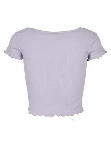 Urban Classics Urban Classics Damen Ladies Cropped Button Up Rib Tee in lilac