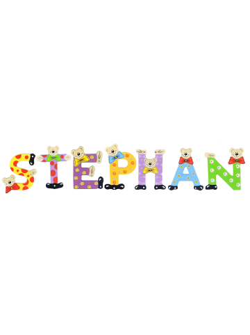 Playshoes Deko-Buchstaben "STEPHAN" in bunt