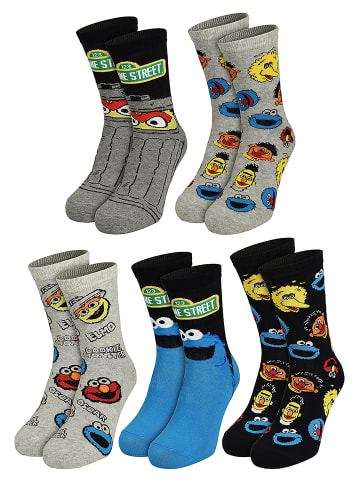 Sesamstraße 5er Pack Sesamstraße Socken Sneaker 40-45 in Mehrfarbig