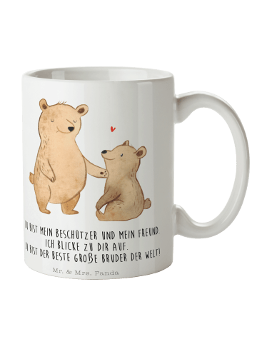 Mr. & Mrs. Panda Tasse Bär Großer Bruder mit Spruch in Weiß